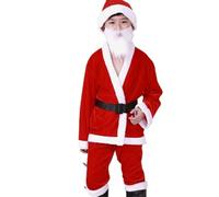 Generisch Disfraz de Papá Noel para niños, niñas, de terciopelo, elegante, estilo de corte de fiesta, disfraz de Holiday Pageant Performance Navidad