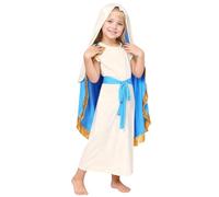 Generisch Disfraz de pastor medieval para niña, traje histórico de juego de rol, disfraz del mercado medieval (beige, 8-12 años)
