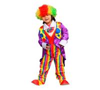 Generisch Disfraz de payaso lila para niños, niñas, carnaval con peluca, disfraz para niños, divertido, circo, para fiestas, carnaval, artistas, ropa de club, pelele 140, 176, 100