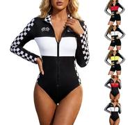Generisch Disfraz de piloto de carreras 2026 para mujer, sexy, de manga larga, traje de cuerpo entero, para carnaval, cosplay, fiestas, banderas a cuadros, disfraz completo para mujer, disfraz de