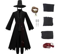 Generisch Disfraz de Saja Boys para adultos, Kpop demon para hombre, disfraz de anime, Huntrix, cantante de Halloween, cosplay, abrigo de cáñamo, túnica, sombrero, uniforme, pendientes y pulsera Set