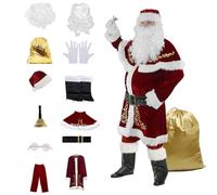 Generisch Disfraz de Santa Claus para hombre, traje de Navidad, juego de cosplay, cómodo para adultos, disfraz de Sannta, Nochebuena, Halloween, fiesta de disfraces, fiesta de fin de año