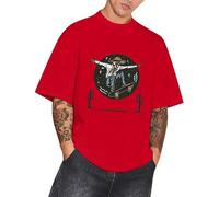 Generisch Disfraz de vaquero para hombre, camiseta cómoda de manga corta, camisa vaquera vintage, transpirable, camiseta deportiva suave, ropa de calle, estampado occidental, camiseta de verano