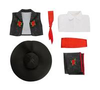 Generisch Disfraz del Día de los Muertos para niños, disfraz tradicional mexicano de esqueleto de rendimiento español para festivales y celebraciones (negro, XL)