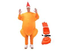 Generisch Disfraz hinchable de Turquía de 190 cm, disfraz de Halloween, de poliéster, 550 g, para adultos, sombrero de fanático, batería, para, familias, amigos, divertidos, etc