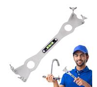 Generisch Dispositivo de nivelación de posicionamiento para tuberías de agua fría y caliente, soporte para válvula mezcladora con cabezal de agua doble de 4 puntos, llave de fregadero de acero