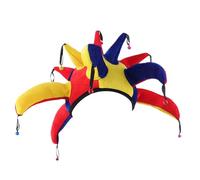 Generisch Divertida gorra de tonto para adultos - Gorro de bufón de payaso con campanas, sombrero de tonto divertido disfraz Jester Fancy Dress Party Accesorios - Perfecto para Carnaval y Halloween