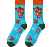 Generisch Divertidas medias unisex hasta la rodilla con estampado de dibujos animados de skate calcetines casuales para mujer y hombre, cómodos, transpirables, para uso diario, calcetines de tenis