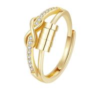 Generisch Divertidos anillos para mujeres y niñas, antiansiedad, estrés, tamaño ajustable, anillos en la parte superior del dedo, talla única, Cobre, Sin piedras preciosas