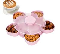 Generisch Divided Serving Tray - Recipiente giratorio para alimentos con base de párpados y no deslizantes, bandeja para vegetales, fruta, salsa de salsa, apetizers, viajes, picnic, cenas