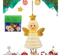 Generisch DIY Button Christmas Ornaments Kits, Funny Button Ornament Kit, Handmade Button Christmas Ornament Kits, DIY Craft Buttons Kit with Christmas Snowman/Santa/Angel (Type-A)
