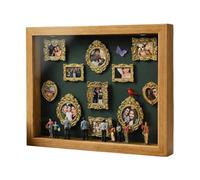 Generisch DIY Mini Museum Silhouette Box 3D Objekframe Set con 8 figuras y 10 marcos dorados, caja de recuerdo personalizada, regalo creativo para decoración