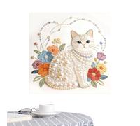 Generisch Do It Yourself Juego de pintura de perlas, juego de manualidades con piedras preciosas, 20 x 20 cm, diseño de animales, juego de pintura para principiantes y niños, decoración de pared de