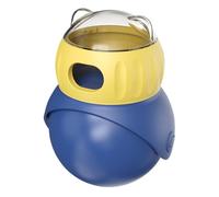 Generisch Dog Feeder, Puppy Toy, 3.15x3.15x4.92inches, Treat Dispenser, Interactive Enrichment Ball, Adjustable Food Release, 280g ABS Build, Green Blue Color, for Cat Playtime Dog Training