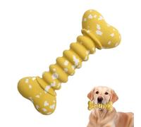 Generisch Dog Rubber Bone, Interactive Fetch Toy, Chew Game Ball, Vibrant Pet, 7.28x3.07x0.98 pulgadas, Perfect Choice for Bonding with Your Dog During Outdoor Yellow & White