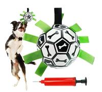 Generisch Dog Soccer Ball - Outdoor Interactive Toy, Heavy Duty Dog Chew Balls with Tough Nylon Ropes | Floating Water Toy & Herding Ball Kit with Pump for High-Energy Puppies