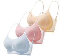 Generisch Dormir ropa de las señoras sujetador delgado delgado más tamaño Ice Comfort sujetador de las señoras ropa interior rojo, G, L