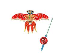 Generisch Dragón con varillas, tema de playa, cometa con alas dinámicas con sedal de pesca para actividades familiares al aire libre (rojo, 30 cm)