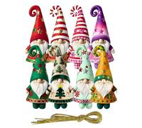 Generisch Duendes navideños para colgar, 8 unidades de enanos de madera, para árbol de Navidad, colorido, para fiestas, fiestas, decoración de ventanas