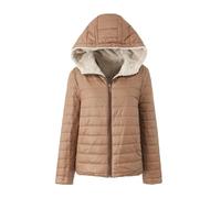 Generisch Duradera para mujer con superficie de terciopelo de cuadros para una elegancia elegante, protección térmica óptima en climas fríos, dorado, M