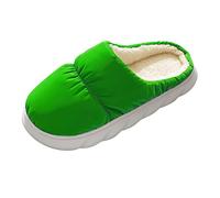 Generisch e Zapatos mujer mujer casa pisando heces zapatillas de algodón cálido moda invierno lindo estampado cálido zapatillas casuales zapatillas mujer zapatos al aire libre ancho, verde, 36 EU