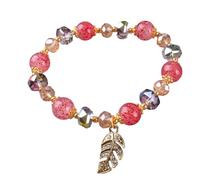 Generisch Echt Lederarmband Mit Gravur Fashion Natural Stone Encrusted Bracelet Temperament Design Jewelry Woman Fashion Design Bracelet Retro Temperament Armband Stoff Festival, Einheitsgröße