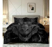 Generisch Edredón de 155 x 220 cm sin funda reversible para 4 estaciones - Animal Dragón Hoja Edredón para las cuatro estaciones, cobertizo de dragón Rayo - Lavable a ambos lados