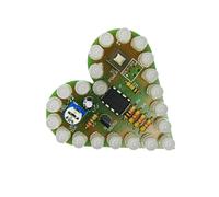 Generisch Educativo corazón luz PCB, PCB analógico para ejercicios de teoría electrónica, parte de efecto respiratorio principiante, ejercicios de circuito para principiantes