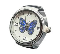 Generisch El ejército de los anillos para decir la hora, anillo de reloj, anillo redondo grueso, anillo ajustable de plata, joyería de reloj de moda, flores de caléndula secas, talla única, Metal, Sin