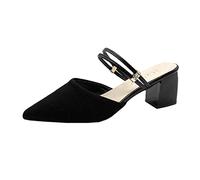 Generisch Elegancia para mujer para el día a día y el tiempo libre. Zapato transpirable con cómoda altura del talón para un aspecto elegante al aire libre, Negro , 37 EU