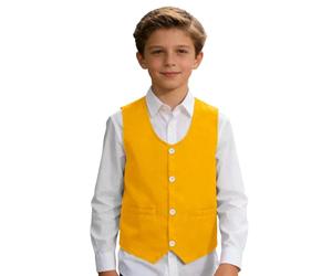 Generisch Elegante chaleco de niña para adolescentes, ideal para discursos, ocasiones festivas, fiestas, versátiles, combinables con gafas de sol, sombrero o cinturón, amarillo, M/110/11
