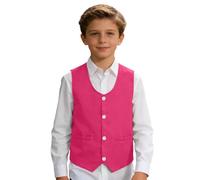 Generisch Elegante chaleco para adolescentes, discursos festivos, fiestas, ocasiones formales, versátiles, combinables, uso diario, escuela, playa, ocio, Rosa intenso., M/110/11