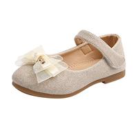 Generisch Elegante princesa bailarinas para niñas con lazo de encaje de cuero brillante para ocasiones especiales, dorado, 25 EU