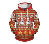 Generisch Elegante sudadera para hombre para el invierno divertido diseño navideño con estampado completo bolsillos prácticos para el día a día (amarillo, XL)