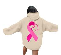 Generisch Elegante sudadera para mujer sin para el día a día, tiempo libre, diseño cómodo con estampado para la educación del cáncer, perfecta para primavera y verano, amarillo claro, M