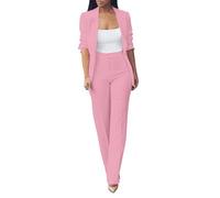 Generisch Elegante traje de negocios de 2 piezas, para oficina, 2 piezas, blazer de corte ajustado, para otoño, dos piezas, traje de boda, traje de fiesta, corte ajustado, ropa de calle, ropa de ocio