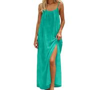 Generisch Elegante vestido casual para mujer, vestido de dormir holgado con espalda sin tirantes, corte de estilo femenino, versátil y combinable, verde, XXL