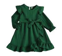 Generisch Elegante vestido de manga larga para niña con elegante adorno de encaje que realza la figura acampanado para ocasiones festivas Tela suave ideal para la temporada de otoño Ropa formal