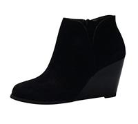 Generisch Elegantes botines de mujer con cremallera punta redonda botines modernos cómodos zapatos cortos para mujeres conscientes de la moda, Negro , 41 EU