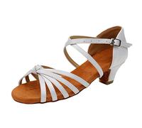 Generisch Elegantes sandalias para niñas como salón de baile zapatos infantiles en tango estilo latino con suela suave material resistente para una óptima libertad de movimiento, Blanco, 25 EU