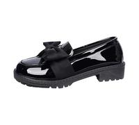 Generisch Elegantes zapatos casuales planos con lazo, suela gruesa, clásicos, británicos, negros, mary, modernos para todo el mundo, Negro , 40 EU
