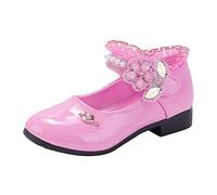 Generisch Elegantes zapatos de baile para niñas con adornos de cristal auténticos para princesas ocasiones festivas, Rosa intenso., 31 EU