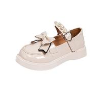 Generisch Elegantes zapatos de piel para niñas, para bodas, princesas, fiestas, con lazo decorativo, Blanco, 33 EU