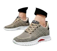 Generisch Elevator - Zapatillas deportivas para hombre de 6 cm con aumento invisible, ligeras, transpirables, con suela antideslizante, elevador oculto, zapatillas de correr, marrón, 43 EU