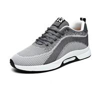 Generisch Elevator Zapatos Hombre 6 cm Elevador Invisible Elevador Zapatos Deportivos Superiores Zapatos Casuales de Malla Caminar Zapatillas Transpirables, 2 gris 6cm, 39 EU