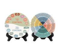 Generisch Emotion Wheel Chart,2X Wooden Mood Wheel Wheel with Stand - Desk Decor, Emotion Pie Chart for School Counselor, Counseling Therapist
