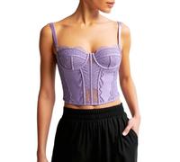 Generisch Encaje Bustier-Shapewear Bodysuit sin costuras Corsé Top Moda Ropa de abrigo para una comodidad femenina elegante, morado, XL