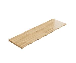 Generisch Encimera de madera maciza de 160 cm, 3,8 cm de grosor, con lavabo de integración de cerámica, borde ondulado, para armario de baño, mesa, proyectos de bricolaje, sin accesorios de hardware