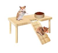 Generisch Escalera de escalada para hámsters, plataforma de madera de dos pisos, escalera para animales pequeños, juguete en forma de L en forma de U | Escalera de práctica de interior para hámsters