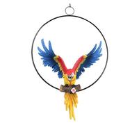 Generisch Escultura de loro suspendido | Decoración de | Loro de resina | Escultura grande de guacamayo verde en resina | Jardín decorativo Figuras de aves tropicales colores brillantes bosque